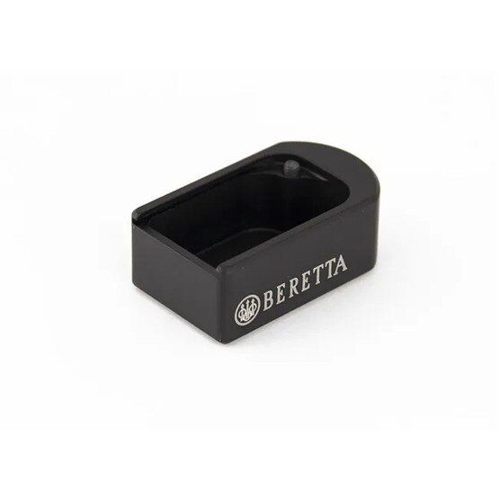 Beretta 92 +2 magazine extension, anodized black aluminum.
